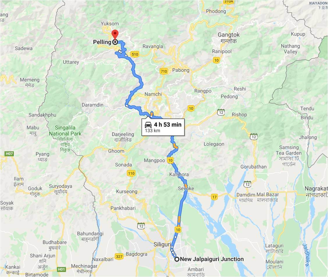 pelling tourist map